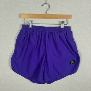Vtg 90s Run Sports Gym Shorts Mens XL Nylon Purple Built In Brief Elastic Waist
